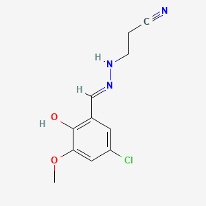 molecular formula C11H12ClN3O2 B1188574 3-[2-(5-Chloro-2-hydroxy-3-methoxybenzylidene)hydrazino]propanenitrile 