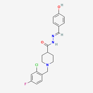 molecular formula C20H21ClFN3O2 B1188575 1-(2-chloro-4-fluorobenzyl)-N'-(4-hydroxybenzylidene)-4-piperidinecarbohydrazide 