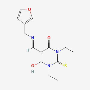 1,3-diethyl-5-{[(3-furylmethyl)amino]methylene}-2-thioxodihydro-4,6(1H,5H)-pyrimidinedione