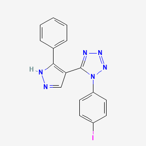 molecular formula C16H11IN6 B1188582 1-(4-iodophenyl)-5-(5-phenyl-1H-pyrazol-4-yl)-1H-tetraazole 