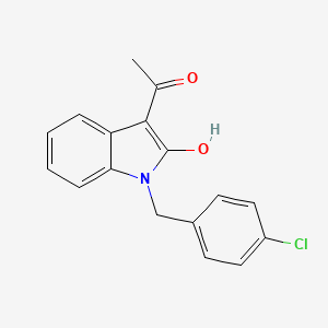 molecular formula C17H14ClNO2 B1188588 1-[1-(4-chlorobenzyl)-2-hydroxy-1H-indol-3-yl]ethanone 
