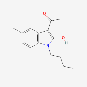 molecular formula C15H19NO2 B1188589 1-(1-butyl-2-hydroxy-5-methyl-1H-indol-3-yl)ethanone 