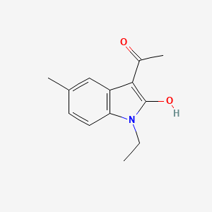 molecular formula C13H15NO2 B1188590 1-(1-ethyl-2-hydroxy-5-methyl-1H-indol-3-yl)ethanone 