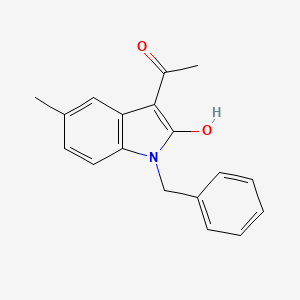 molecular formula C18H17NO2 B1188591 1-(1-benzyl-2-hydroxy-5-methyl-1H-indol-3-yl)ethanone 