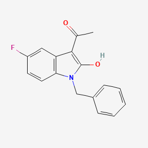 molecular formula C17H14FNO2 B1188592 1-(1-benzyl-5-fluoro-2-hydroxy-1H-indol-3-yl)ethanone 