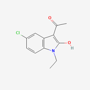 molecular formula C12H12ClNO2 B1188595 1-(5-chloro-1-ethyl-2-hydroxy-1H-indol-3-yl)ethanone 