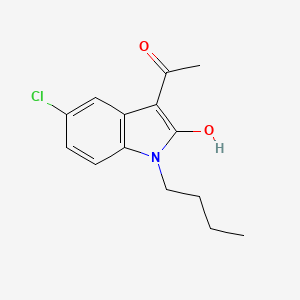 molecular formula C14H16ClNO2 B1188596 1-(1-butyl-5-chloro-2-hydroxy-1H-indol-3-yl)ethanone 