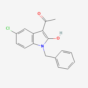 molecular formula C17H14ClNO2 B1188597 1-(1-benzyl-5-chloro-2-hydroxy-1H-indol-3-yl)ethanone 