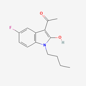 molecular formula C14H16FNO2 B1188598 1-(1-butyl-5-fluoro-2-hydroxy-1H-indol-3-yl)ethanone 