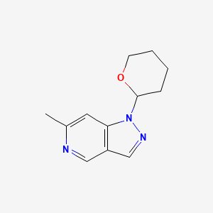 molecular formula C12H15N3O B11886001 6-Methyl-1-(tetrahydro-2H-pyran-2-yl)-1H-pyrazolo[4,3-c]pyridine 