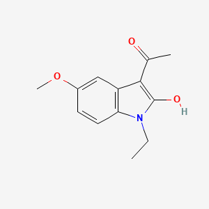 molecular formula C13H15NO3 B1188601 1-(1-ethyl-2-hydroxy-5-methoxy-1H-indol-3-yl)ethanone 