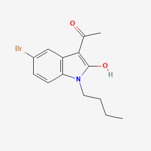 molecular formula C14H16BrNO2 B1188602 1-(5-bromo-1-butyl-2-hydroxy-1H-indol-3-yl)ethanone 