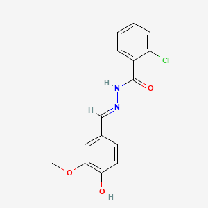 molecular formula C15H13ClN2O3 B1188604 2-chloro-N'-(4-hydroxy-3-methoxybenzylidene)benzohydrazide 
