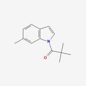 molecular formula C14H17NO B11886067 1H-Indole, 1-(2,2-dimethyl-1-oxopropyl)-6-methyl- CAS No. 557763-02-7