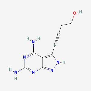 4-(4,6-diamino-2H-pyrazolo[3,4-d]pyrimidin-3-yl)but-3-yn-1-ol