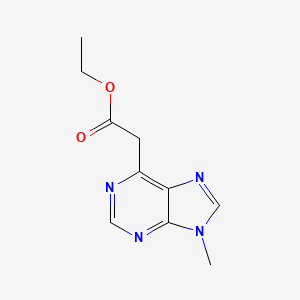 molecular formula C10H12N4O2 B11886273 ethyl 2-(9-methyl-9H-purin-6-yl)acetate 