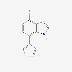 molecular formula C12H8FNS B11886301 4-Fluoro-7-(thiophen-3-yl)-1H-indole CAS No. 652160-73-1