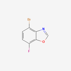 molecular formula C7H3BrFNO B11886346 4-Bromo-7-fluoro-1,3-benzoxazole 