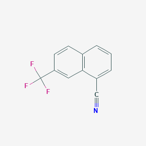 molecular formula C12H6F3N B11886426 1-Cyano-7-(trifluoromethyl)naphthalene 