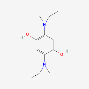 molecular formula C12H16N2O2 B11886549 Hydroquinone, 2,5-bis(2-methyl-1-aziridinyl)- CAS No. 21384-06-5