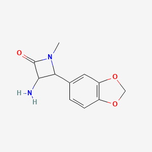 molecular formula C11H12N2O3 B11886564 3-Amino-4-(benzo[d][1,3]dioxol-5-yl)-1-methylazetidin-2-one 