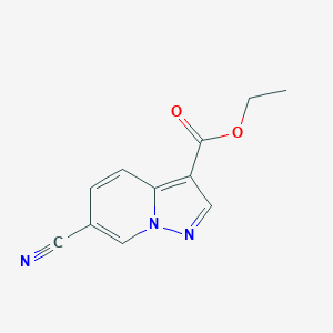 molecular formula C11H9N3O2 B11886639 Ethyl 6-cyanopyrazolo[1,5-a]pyridine-3-carboxylate 