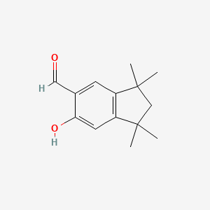 molecular formula C14H18O2 B11886651 6-Hydroxy-1,1,3,3-tetramethylindan-5-carbaldehyde CAS No. 93777-71-0