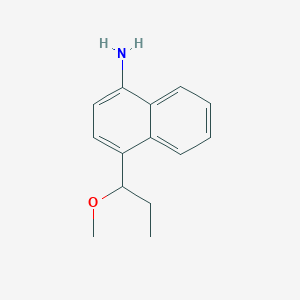 molecular formula C14H17NO B11886663 4-(1-Methoxypropyl)naphthalen-1-amine 