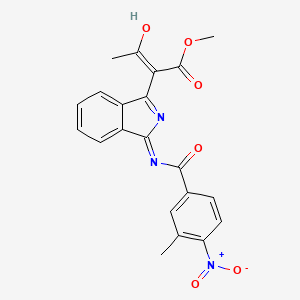 molecular formula C21H17N3O6 B1188680 methyl 2-{3-[(3-methyl-4-nitrobenzoyl)amino]-1H-isoindol-1-ylidene}-3-oxobutanoate 