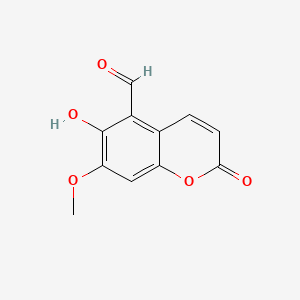 2H-1-Benzopyran-5-carboxaldehyde, 6-hydroxy-7-methoxy-2-oxo-