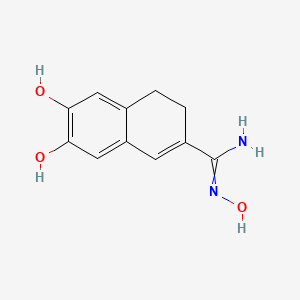 molecular formula C11H12N2O3 B11886845 N,6,7-Trihydroxy-3,4-dihydronaphthalene-2-carboximidamide 