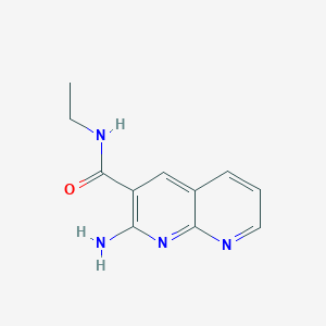 molecular formula C11H12N4O B11886871 2-Amino-N-ethyl-1,8-naphthyridine-3-carboxamide CAS No. 60467-57-4