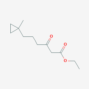 molecular formula C12H20O3 B11886914 Ethyl 6-(1-methylcyclopropyl)-3-oxohexanoate 