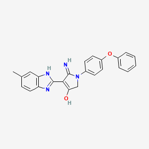 5-amino-4-(6-methyl-1H-benzimidazol-2-yl)-1-(4-phenoxyphenyl)-1,2-dihydro-3H-pyrrol-3-one