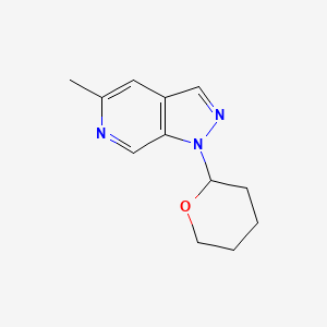 molecular formula C12H15N3O B11886940 5-Methyl-1-(tetrahydro-2H-pyran-2-yl)-1H-pyrazolo[3,4-c]pyridine 