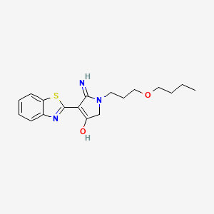 molecular formula C18H23N3O2S B1188695 5-amino-4-(1,3-benzothiazol-2-yl)-1-(3-butoxypropyl)-1,2-dihydro-3H-pyrrol-3-one 