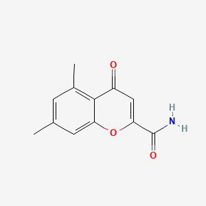 molecular formula C12H11NO3 B11886951 4H-1-Benzopyran-2-carboxamide, 5,7-dimethyl-4-oxo- CAS No. 33544-04-6