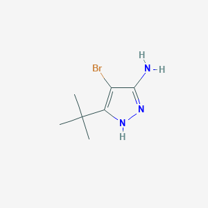 molecular formula C7H12BrN3 B11886973 4-Bromo-5-(tert-butyl)-1H-pyrazol-3-amine 