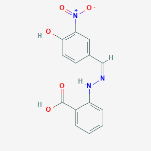 molecular formula C14H11N3O5 B1188698 2-[2-(4-Hydroxy-3-nitrobenzylidene)hydrazino]benzoic acid 