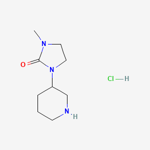 molecular formula C9H18ClN3O B11886996 1-Methyl-3-piperidin-3-ylimidazolidin-2-one;hydrochloride 