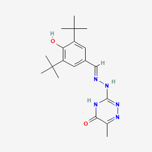 molecular formula C19H27N5O2 B1188702 3,5-Ditert-butyl-4-hydroxybenzaldehyde (6-methyl-5-oxo-4,5-dihydro-1,2,4-triazin-3-yl)hydrazone 