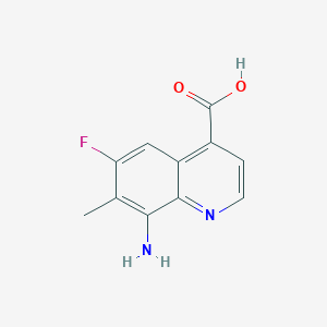 molecular formula C11H9FN2O2 B11887020 8-Amino-6-fluoro-7-methylquinoline-4-carboxylic acid 