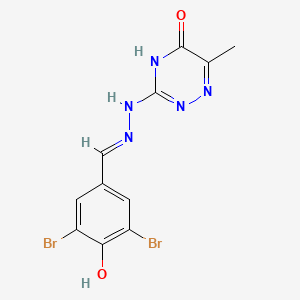 molecular formula C11H9Br2N5O2 B1188703 3,5-Dibromo-4-hydroxybenzaldehyde (6-methyl-5-oxo-4,5-dihydro-1,2,4-triazin-3-yl)hydrazone 