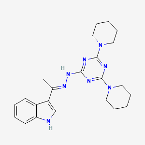 molecular formula C23H30N8 B1188704 1-(1H-indol-3-yl)ethanone [4,6-di(1-piperidinyl)-1,3,5-triazin-2-yl]hydrazone 