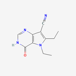 5,6-Diethyl-4-oxo-4,5-dihydro-1H-pyrrolo[3,2-d]pyrimidine-7-carbonitrile