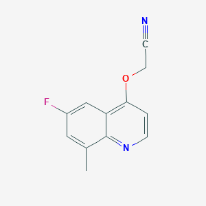 molecular formula C12H9FN2O B11887076 2-((6-Fluoro-8-methylquinolin-4-yl)oxy)acetonitrile 