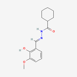 molecular formula C15H20N2O3 B1188709 N'-[(E)-(2-hydroxy-3-methoxyphenyl)methylidene]cyclohexanecarbohydrazide 