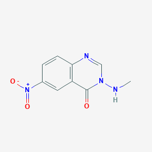 molecular formula C9H8N4O3 B11887095 3-(Methylamino)-6-nitroquinazolin-4(3H)-one CAS No. 60512-88-1