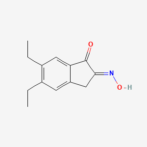 molecular formula C13H15NO2 B11887120 (2Z)-5,6-diethyl-2-hydroxyimino-3H-inden-1-one 