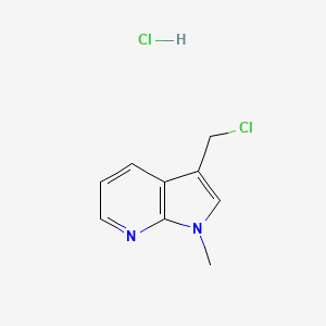 molecular formula C9H10Cl2N2 B11887147 3-(chloromethyl)-1-methyl-1H-pyrrolo[2,3-b]pyridine hydrochloride 